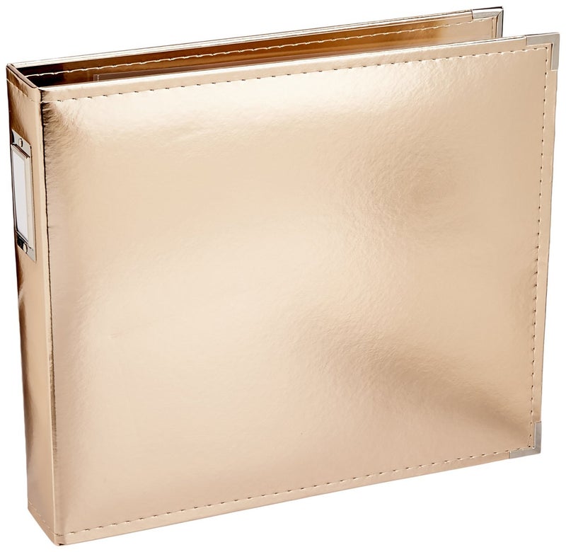 We R Memory Keepers 12x12 Gold Faux Leather Photo Album, Three Ring Binder, Protective Page Protectors, 5 Inserts, Scrapbooking Supplies - Image 3